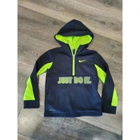 Nike Youth‎ Quarter Zip Hoodie Just Do It Black size 5 #2 - Picture 1 of 4